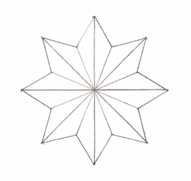 Woven 8-pointed star stained glass pattern digital download
